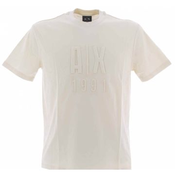 A|X Armani Exchange Uomo T Shirt Manica Corta Girocollo con logo AX 1991 in Rilievo