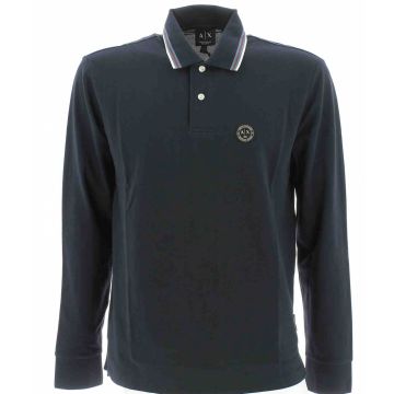 A|X Armani Exchange Uomo Polo Manica Lunga Piquet Tinta Unita