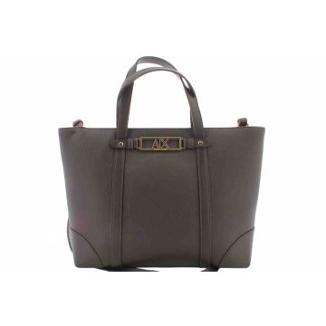A|X Armani Exchange Donna Borsa Shopping Bag Tinta Unita Doppio Manico con Tracolla