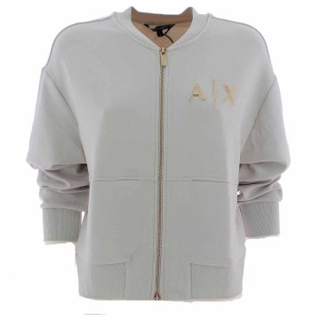 A|X Armani Exchange Donna Felpa Elasticizzata Leggera Full Zip Crop