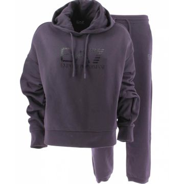 EA7 Emporio Armani Donna Tuta in Felpa Felpata Capp Chiuso Tinta Unita