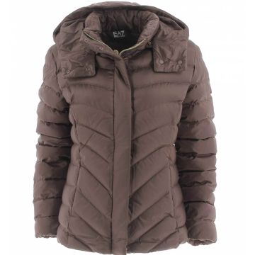EA7 Emporio Armani Donna Giacca Invernale Tinta Unita con Cappuccio