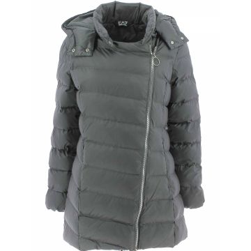EA7 Emporio Armani Donna Giacca Lunga con Cappuccio Staccabile Tinta Unita