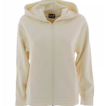 EA7 Emporio Armani Donna Felpa Felpata Full Zip Cappuccio Tinta Unita