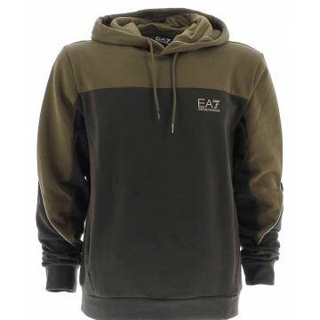 EA7 Emporio Armani Uomo Felpa Felpata Bicolore Cappuccio Chiuso