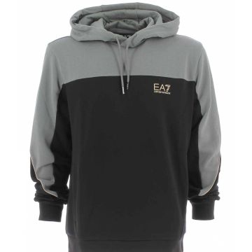 EA7 Emporio Armani Uomo Felpa Felpata Bicolore Cappuccio Chiuso
