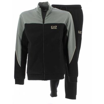 EA7 Emporio Armani Uomo Tuta Sportiva Felpa Felpata Full Zip Bicolore