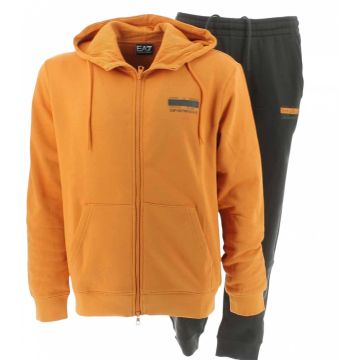 EA7 Emporio Armani Uomo Tuta Sportiva Felpa Felpata Full Zip Cappuccio