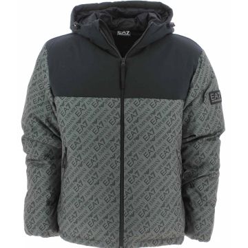 EA7 Emporio Armani Uomo Giubbotto con Cappuccio Bicolore Multi Logo EA7