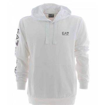 Felpa Garzata Cappuccio Chiuso EA7 Emporio Armani Uomo Logo EA7 Sulla Manica