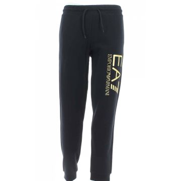 Pantalone in Felpa Garzata EA7 Emporio Armani Uomo Tinta Unita con Grande Logo EA7