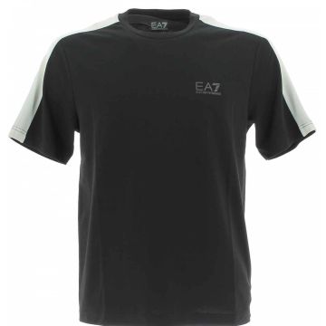 T Shirt Natural Ventus Manica Corta Girocollo EA7 Emporio Armani Uomo con Banda sulle Maniche