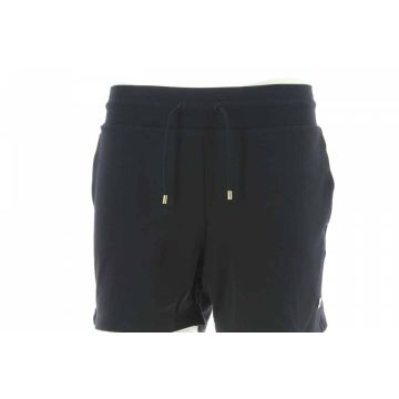 Short Donna in Felpa Garzata EA7 Emporio Armani Tinta Unita Nero Elasticizzato