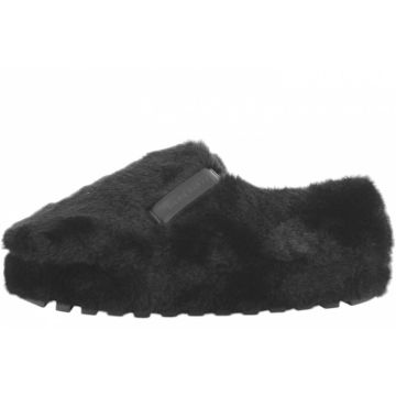 Calvin Klein Donna Scarpe Sabo in Eco Pelliccia Tinta Unita Nero