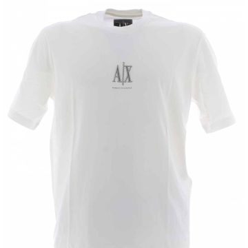 T Shirt Manica Corta Girocollo A|X Armani Exchange Uomo Tinta Unita con Logo AX Eicamato