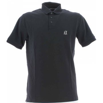 Polo Piquet Manica Corta A|X Armani Exchange Uomo Tinta Unita logo AX Ricamato a 3 Bottoni