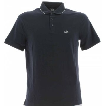 Polo Manica Corta in Jersey A|X Armani Exchange Uomo Tinta Unita Logo Piccolo Ricamato.