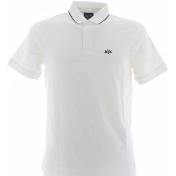 Polo Manica Corta in Jersey A|X Armani Exchange Uomo Tinta Unita Logo Piccolo Ricamato.