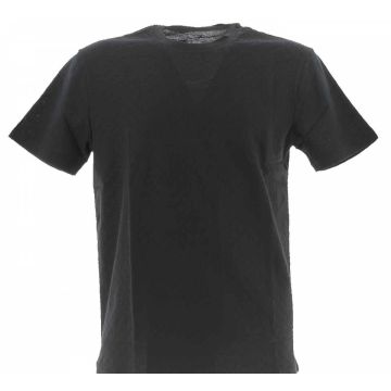 T Shirt Nera Manica Corta Girocollo A|X Armani Exchange Uomo Tessuto Multi Logo AX