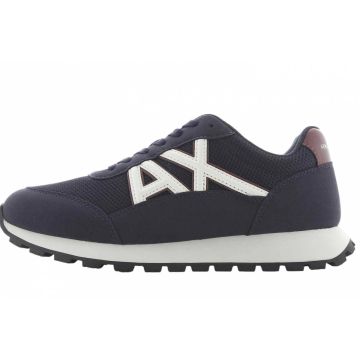 A|X Armani Exchange Uomo Scarpe Running Drop Microsuede Blu/Bianco