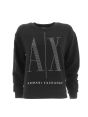 A|X Armani Exchange Felpa Garzata Donna Giro Collo ICON PERIOD Tinta Unita