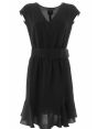 A|X Armani Exchange Donna Abito Scollo a V Tinta Unita Nero