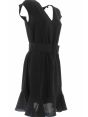 A|X Armani Exchange Donna Abito Scollo a V Tinta Unita Nero