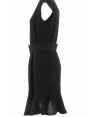 A|X Armani Exchange Donna Abito Scollo a V Tinta Unita Nero