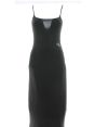 Calvin Klein Abitino Lungo Donna Nero Aderente Con Spalline Tinta Unita
