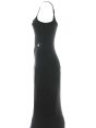 Calvin Klein Abitino Lungo Donna Nero Aderente Con Spalline Tinta Unita