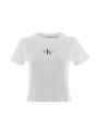 Calvin Klein Donna T Shirt Manica Corta Giro Collo Crop Tinta Unita