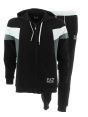 EA7 Emporio Armani Uomo Tuta Felpa Garzata Full Zip Cappuccio Bicolor