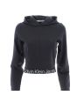 Calvin Klein Donna Felpa Crop Garzata con Cappuccio Chiuso