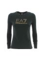 EA7 Emporio Armani Donna T Shirt Manica Lunga con Logo Strass