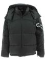 EA7 Emporio Armani Uomo Giacca Piuma Con Cappuccio Nera Tinta Unita
