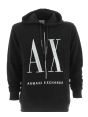 A|X Armani Exchange Uomo Felpa Cappuccio Chiuso Garzata Tinta Unita