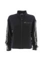 EA7 Emporio Armani Donna Felpa Garzata Nera Full Zip Natural Ventus
