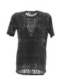 A|X Armani Exchange T Shirt Donna Manica Corta Girocollo con Trasparenza Logo AX