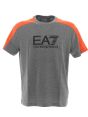 EA7 Emporio Armani Uomo T Shirt Grigio/Arancione Manica Corta Girocollo