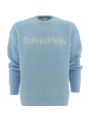 Pullover Uomo Lana Alpaca Girocollo Calvin Klein Azzurro