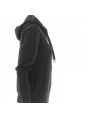 Felpa Garzata Cappuccio Full Zip A|X Armani Exchange Donna Tinta Unita Nero Logo AX in Metallo
