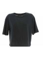 T Shirt Crop Manica Corta Girocollo A|X Armani Exchange Donna Nera Logo Armani con Strass