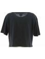 T Shirt Crop Manica Corta Girocollo A|X Armani Exchange Donna Nera Logo Armani con Strass