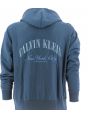 Felpa Garzata Full Zip Cappuccio Calvin Klein Uomo Tinta Unita Logo Calvin Klein Ricamato