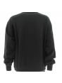 Felpa Nera Garzata Cotone Calvin Klein Donna Girocollo Tinta Unita Logo CK al Centro