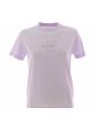 T Shirt Manica Corta Calvin Klein Donna Girocollo Tinta Unita con Logo CK Glitterato
