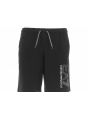 Bermuda Felpa Garzata Uomo EA7 Emporio Armani Nero Tinta Unita Logo EA7