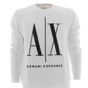 A|X Armani Exchange Uomo Maglia Felpa Garzata Giro Collo ICON PERIOD