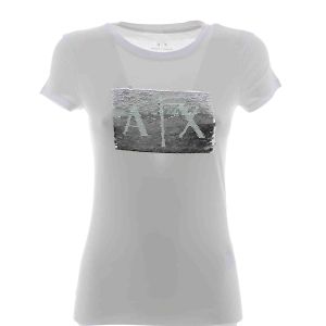 A|X Armani Exchange T Shirt Donna Manica Corta Giro Collo Con Logo A|X Strass
