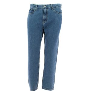 Calvin Klein Uomo Pantalone Dad Jeans Blu Stone Wash